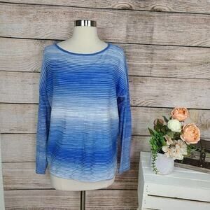 VINCE Spacedye Boatneck Long‎ Sleeve Pullover Top Small